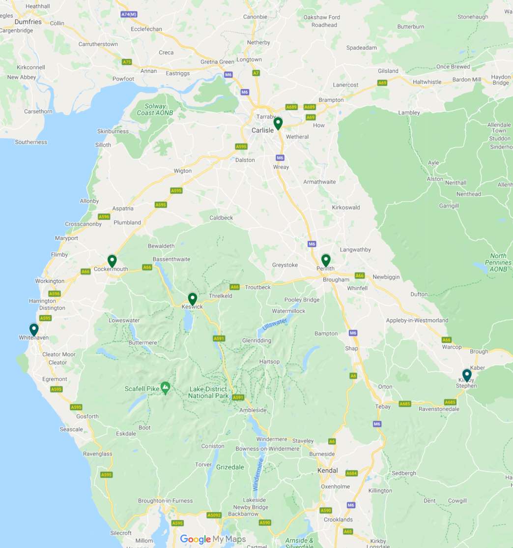 PFK Estate Agency Cumbria Locations